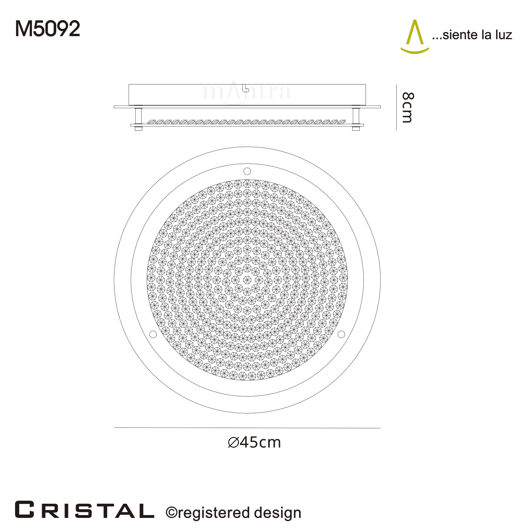 M5092  Crystal Flush Light 21W LED